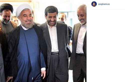 شوخی ضرغامی با روحانی شوخی ضرغامی با روحانی