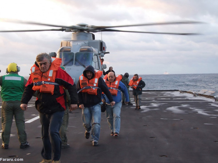 (تصاویر) آتش سوزی کشتی مسافری ایتالیا