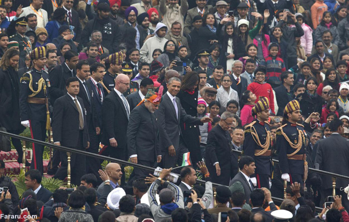 (تصاویر) متن و حواشی حضور اوباما در روز جمهوری هند