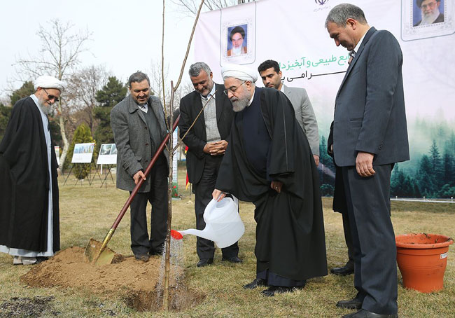 (تصاویر) کشت نهال توسط روحانی (تصاویر) کشت نهال توسط روحانی