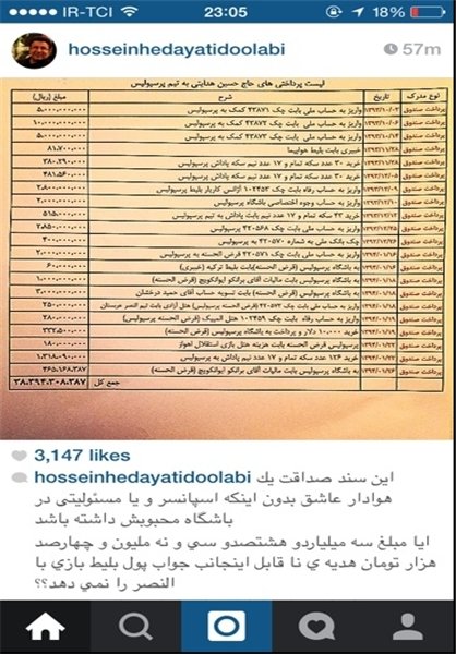 فهرست کمکهای هدایتی به پرسپولیس فهرست کمکهای هدایتی به پرسپولیس