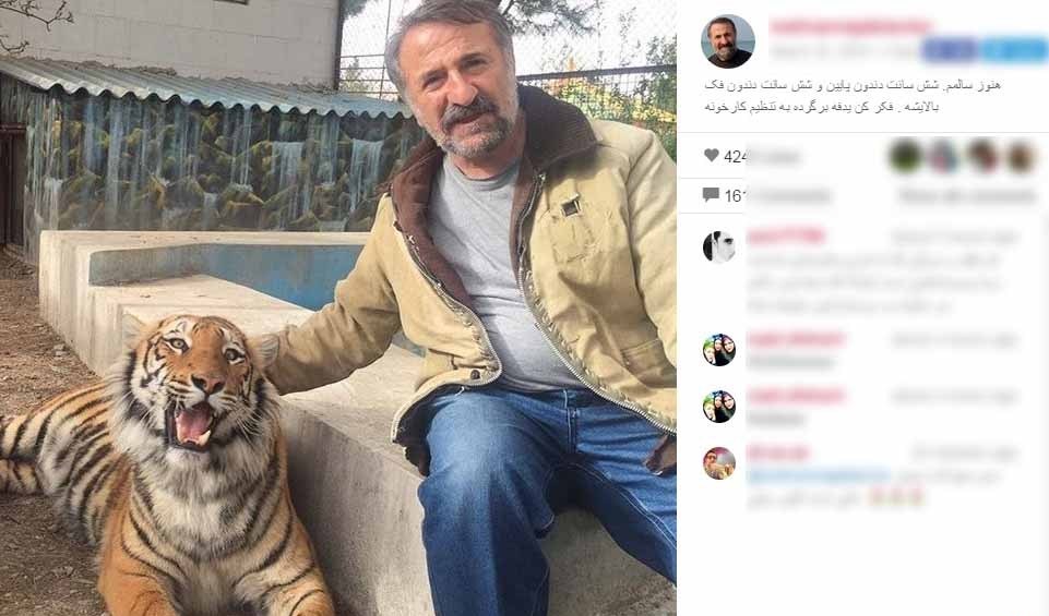 (تصویر) بازیگر تلویزیون در کنار یک ببر