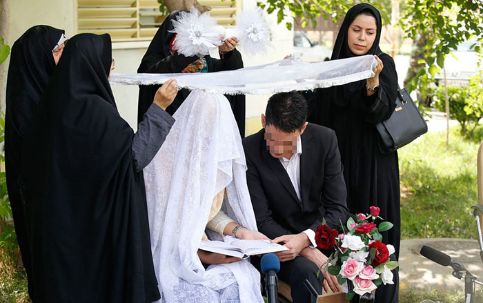 (تصاویر) عقدکنان یک اعدامی در زندان