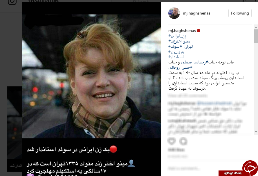 تصویری از نخستین زن استاندار ایرانی در سوئد تصویری از نخستین زن استاندار ایرانی در سوئد