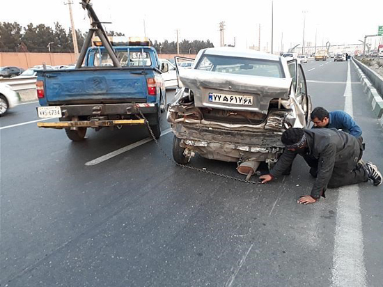 تصادف 7 خودرو در بزرگراه فتح