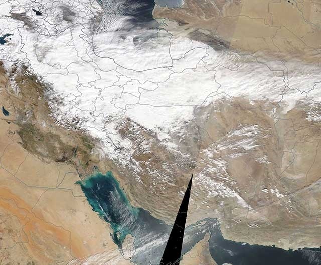 (تصویر) نصف ایران زیر برف/ گزارش ماهواره‌ای ناسا