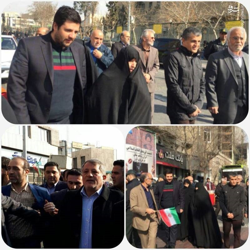 (تصویر) خانواده هاشمی در راهپیمایی ۲۲ بهمن