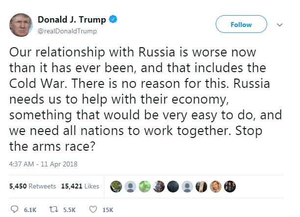 پاسخ سریع روسیه به ترامپ