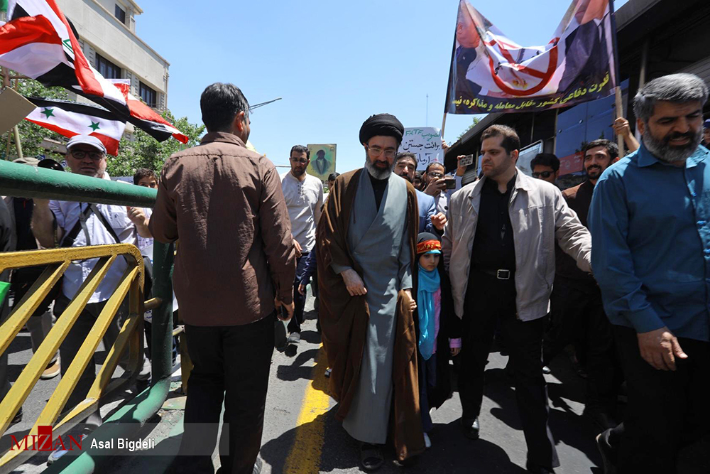 تصاویری از حضور فرزندان رهبر انقلاب در راهپیمایی روز قدس
