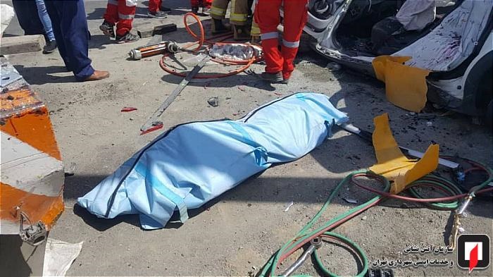 (تصاویر) تصادف شدید ساندرو و مرگ زوج جوان در آزادراه تهران-قم
