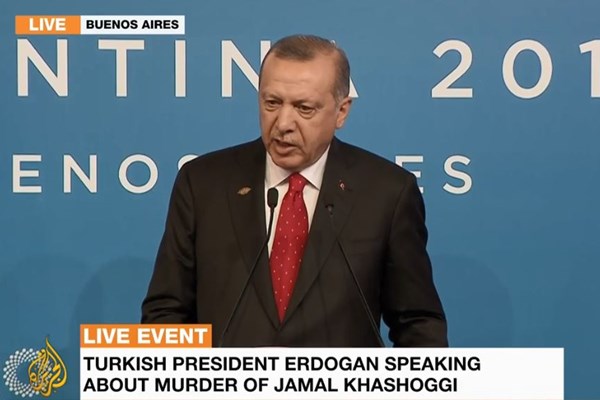 انتقاد تند اردوغان از عربستان و آمریکا در پایان نشست گروه ۲۰