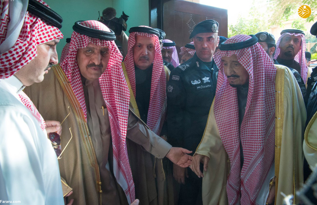 (تصاویر) اندوه ملک سلمان در تشییع جنازه برادرش