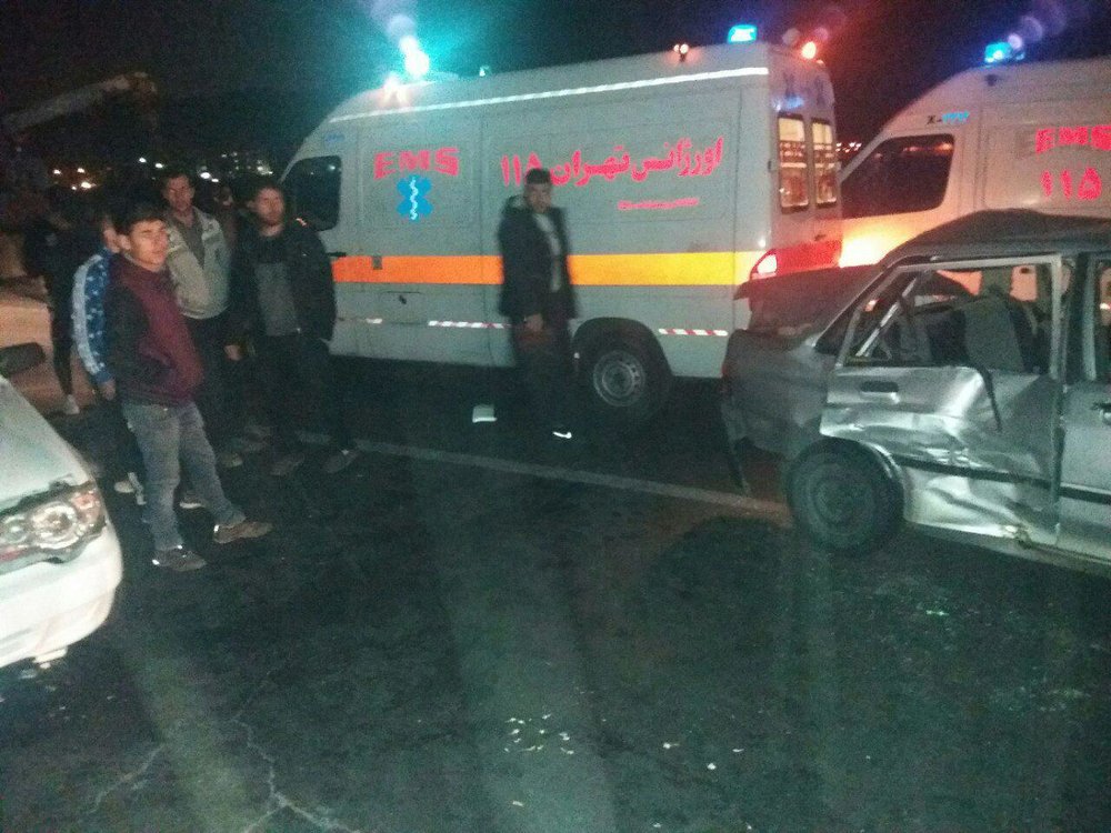 (تصاویر) تصادف دو پراید با پرشیا در جاده ورامین