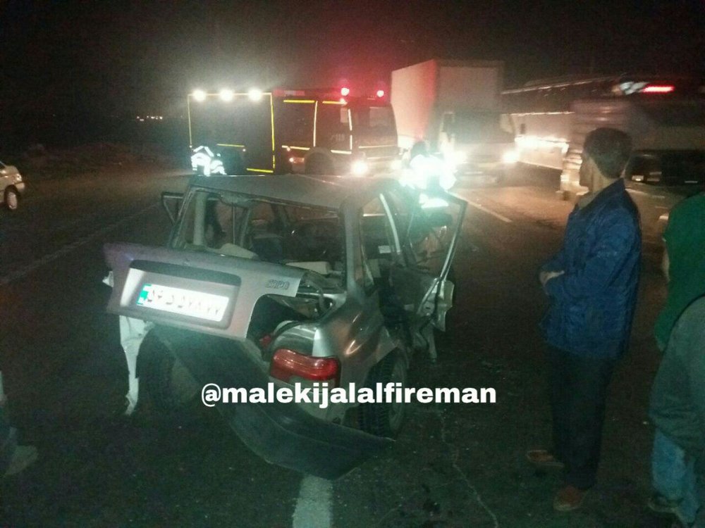 (تصاویر) تصادف دو پراید با پرشیا در جاده ورامین