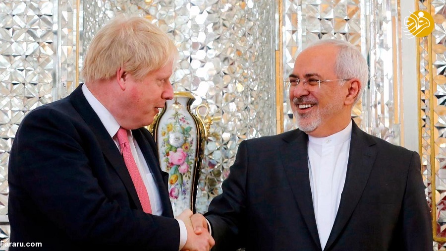 zarif and buris johnson تبریک ظریف به بوریس جانسون