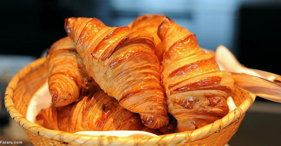 طرز تهیه نان کروسان مناسب صبحانه و عصرانه طرز تهیه نان کروسان