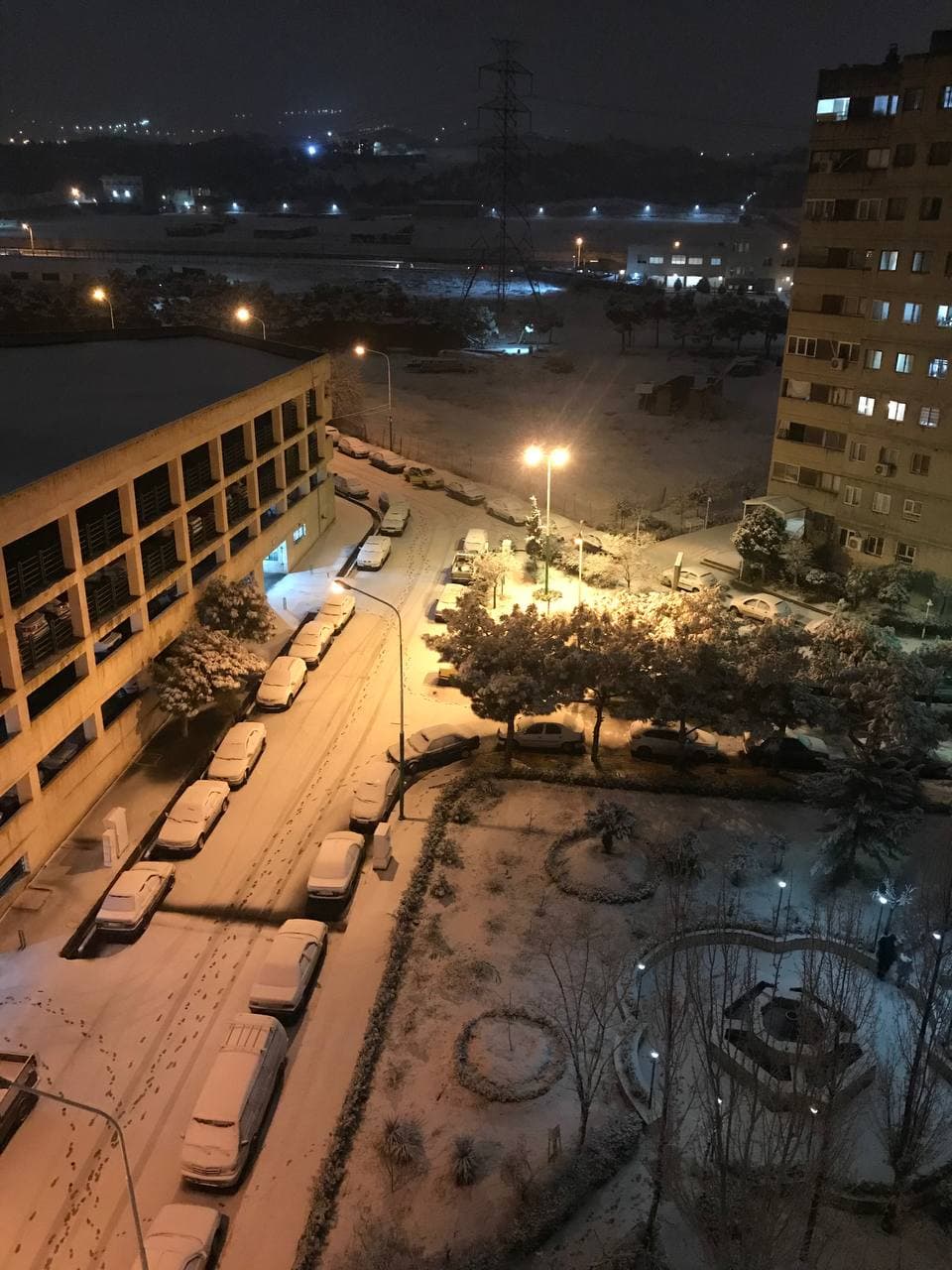 (ویدئو) بارش شدید برف در تهران