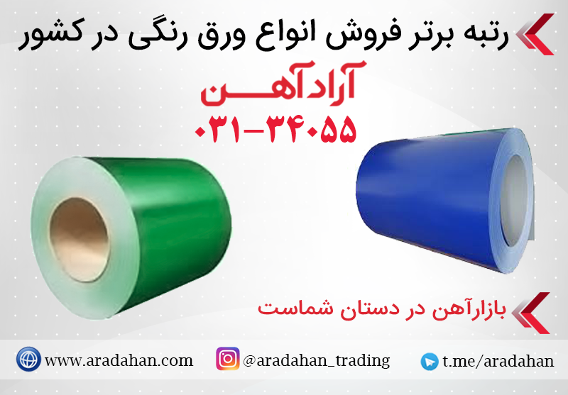 عرضه ورق رنگی با بهترین قیمت در آراد آهن