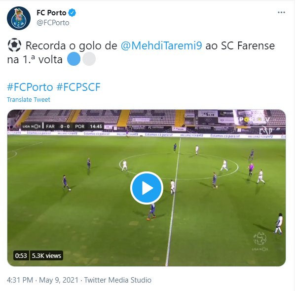 (ویدیو) کری خوانی باشگاه پورتو با گل مهدی طارمی