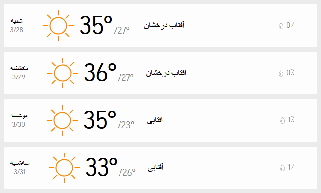 دمای تهران 