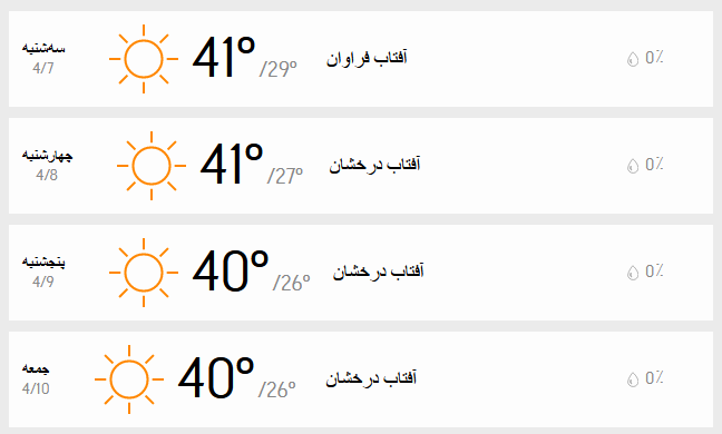دمای تهران 