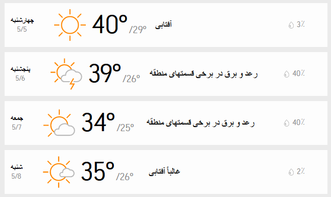 دمای تهران 