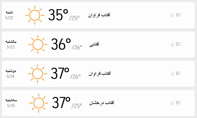 دمای تهران 