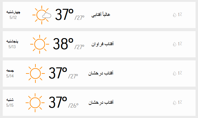 دمای تهران 