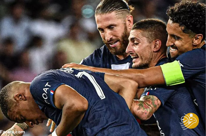 (عکس) تبریک خشن بازیکنان PSG به امباپه!