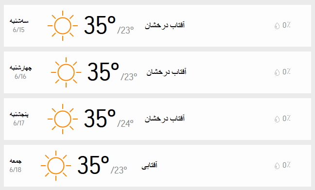 دمای تهران 