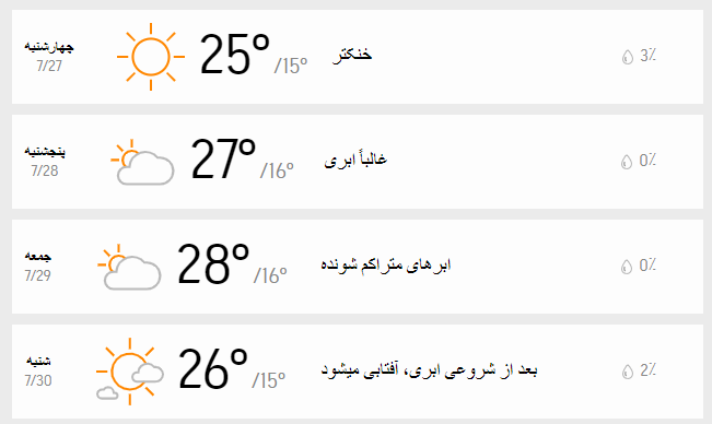 دمای هوای تهران
