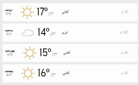 دمای هوای تهران