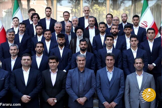 عکس یادگاری ملی‌پوشان با رئییس‌جمهور