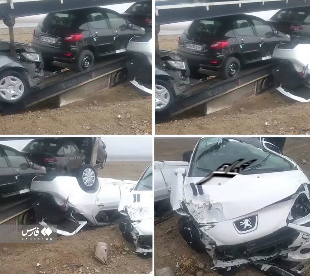 (تصاویر) مچاله شدن خودرو‌های صفر ایرانی