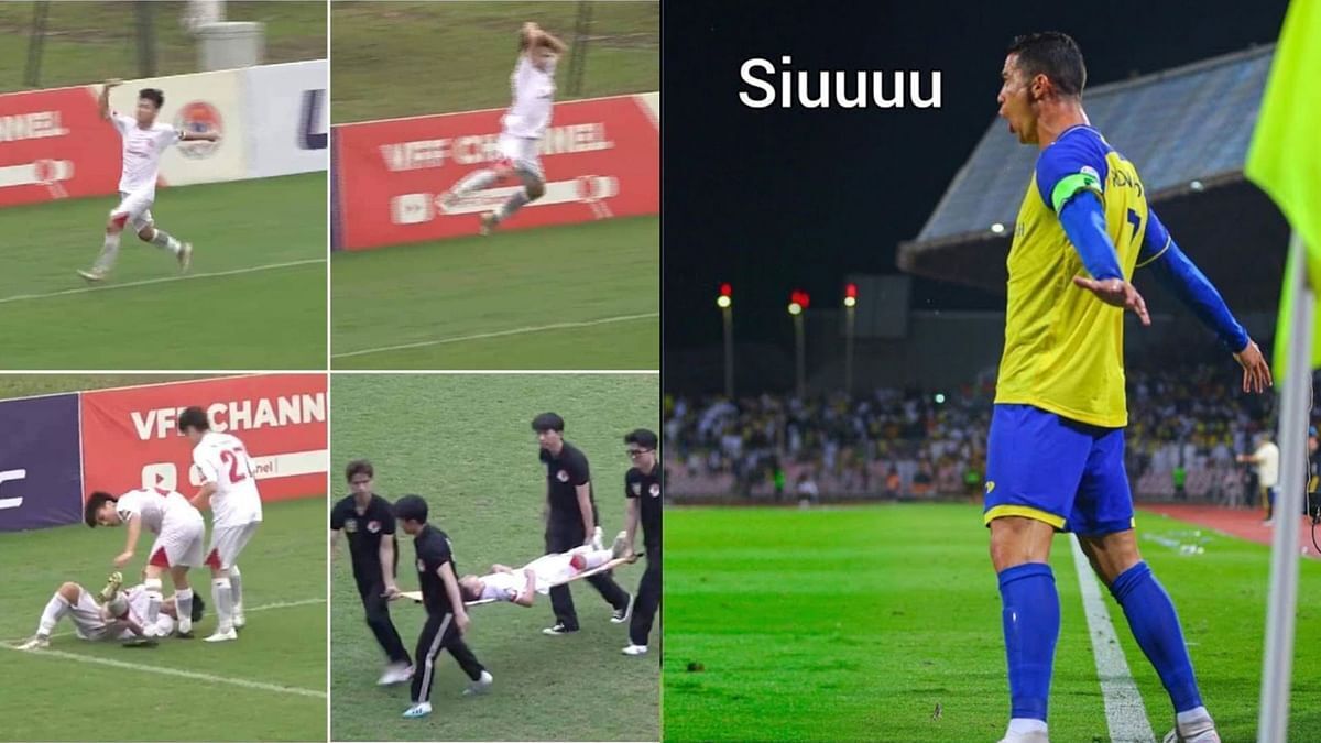 (عکس) تقلید از رونالدو حادثه آفرید!