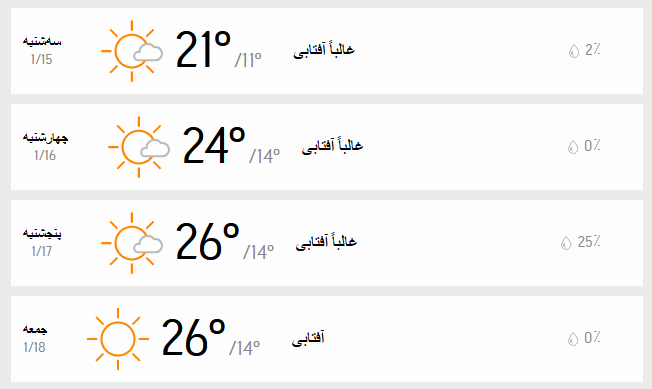 دمای هوای تهران