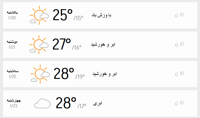 دمای هوای تهران