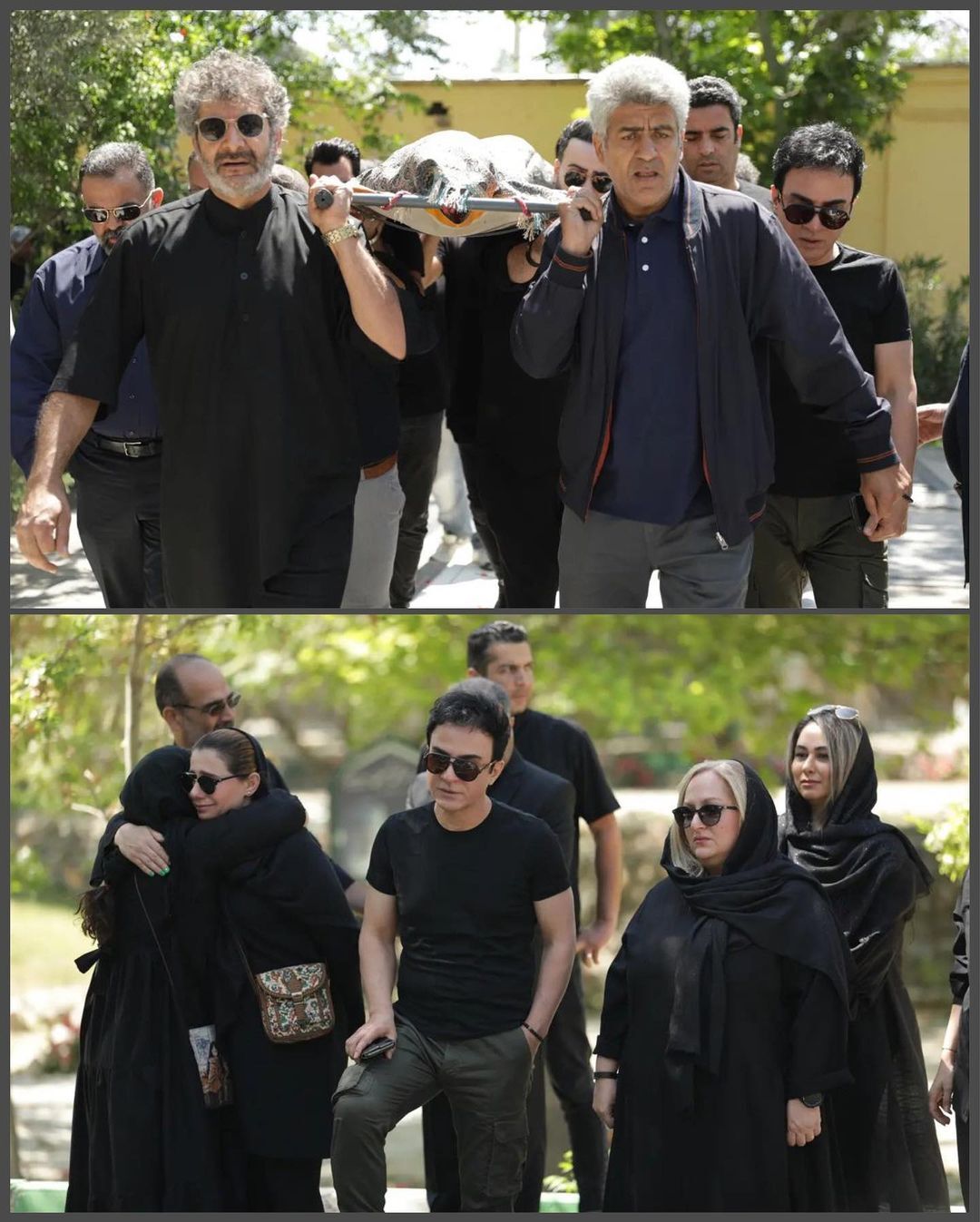 (تصاویر) چهره‌های مشهور در مراسم خاکسپاری بهاره حسینی