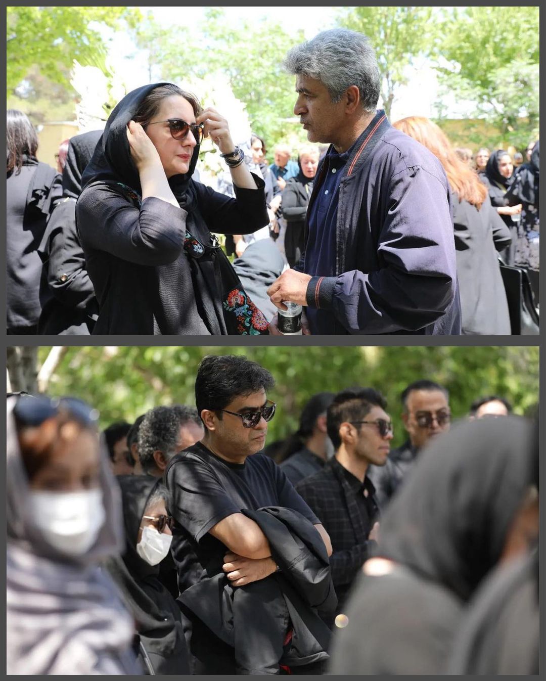 (تصاویر) چهره‌های مشهور در مراسم خاکسپاری بهاره حسینی