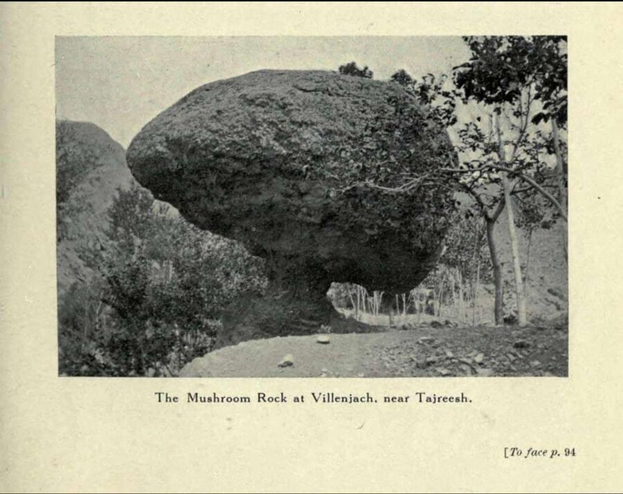 عکس یک سنگ عجیب شمال تهران در مجله خارجی/چرا نامش را پیرزن گذاشتند؟