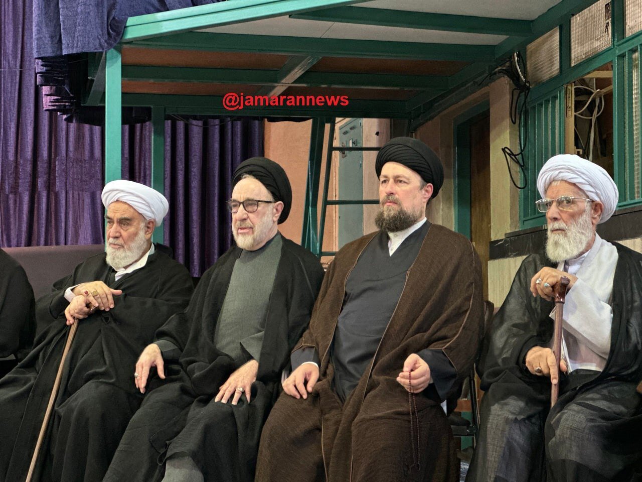 سید محمدخاتمی کنار رئیس دفتر رهبر انقلاب پس از سال‌ها
