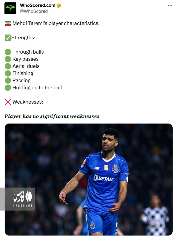 (عکس) تمجید جالب سایت انگلیسی از طارمی