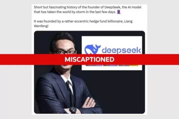 عکس منتشرشده از مدیرعامل DeepSeek در رسانه‌ها اشتباه است