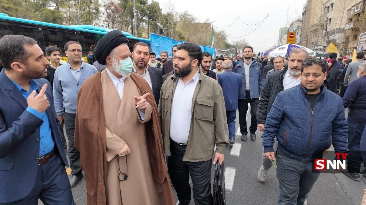 حضور سید مصطفی خامنه‌ای، فرزند رهبر انقلاب در راهپیمایی روز قدس