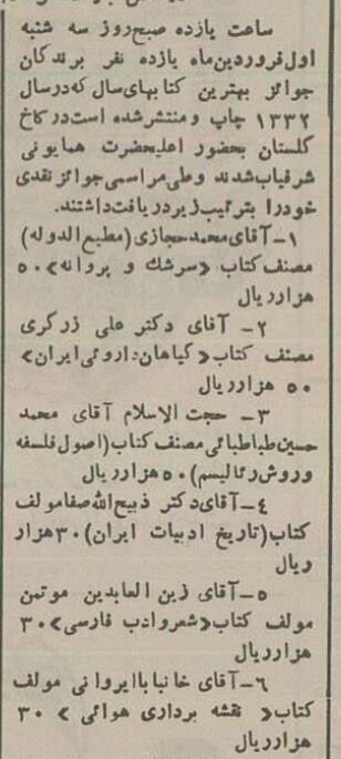وقتی علامه طباطبایی جایزه‌اش را از شاه نگرفت