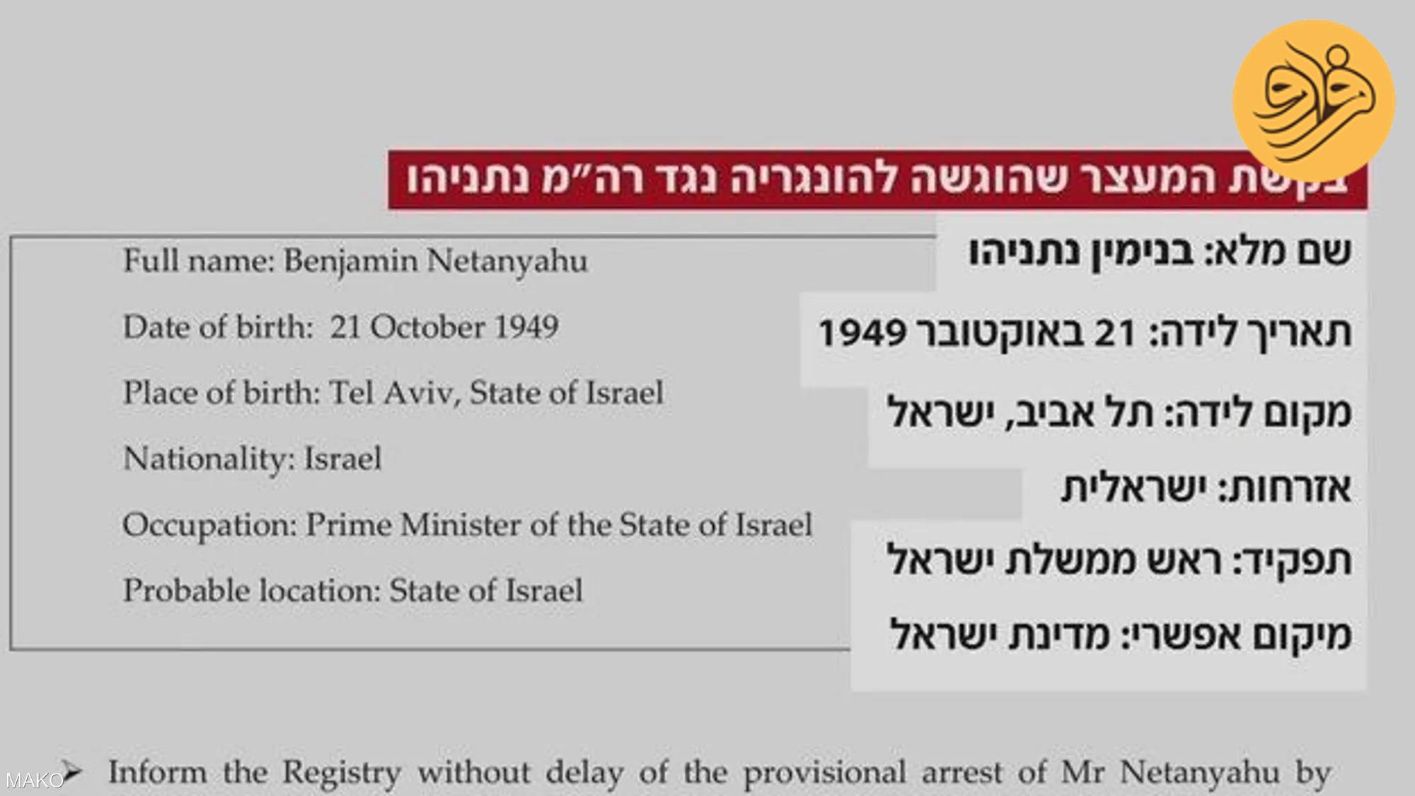انتشار حکم بازداشت نتانیاهو از سوی دادگاه لاهه+ تصاویر