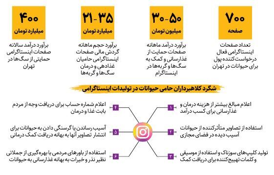اینفوگرافیک | درآمد ۴۰۰ میلیارد تومانی شبکه‌های مافیایی حامی حیوانات | باند‌های کلاهبرداری با این حربه‌ها از مردم پول می‌گیرند