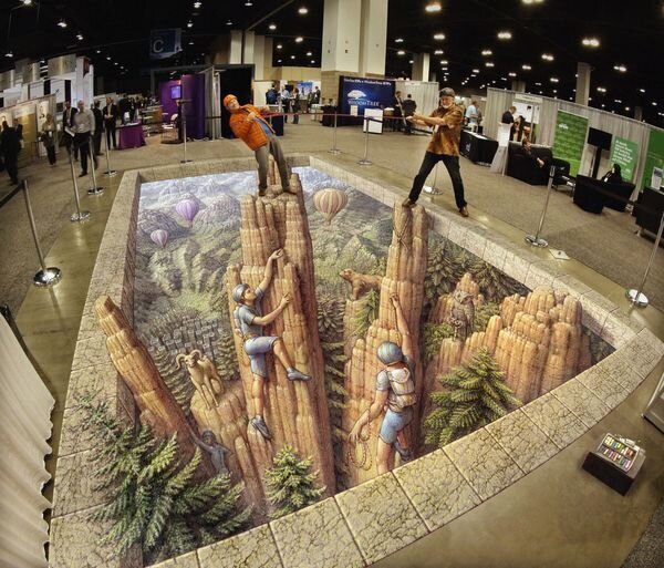 (تصویر) هنر شگفت‌انگیز جادوگر پیاده‌رو‌ها