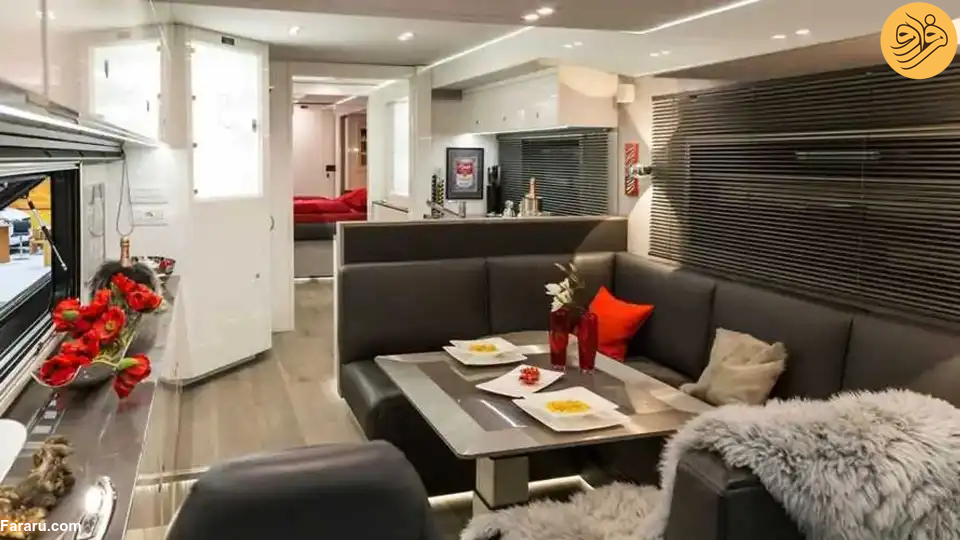 درون مجلل‌ترین خودروی کاروان جهان با گاراژ اختصاصی