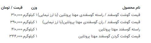 قیمت گوشت ۳۱۰ هزار تومان شد/ جزییات تغییر قیمت